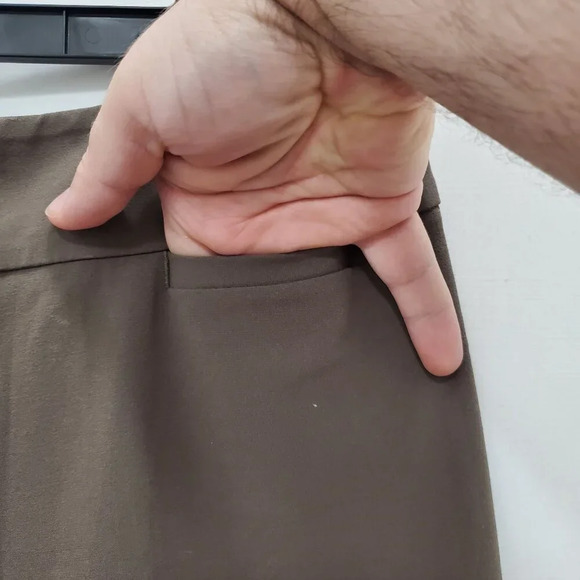 J. Jill Women's Brown Stretch Flat Front Casual Fit Cropped Leg Dress Pants Sz 8 - Picture 4 of 8